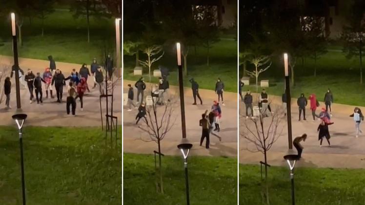 Alcuni frame del video dell'aggressione in via Periz, a Vicenza