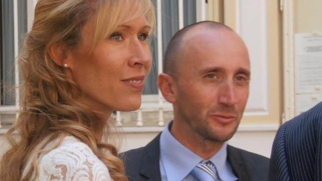 Françoise Marie con il marito Davide Rebellin