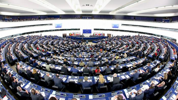 L'aula di Strasburgo del Parlamento europeo