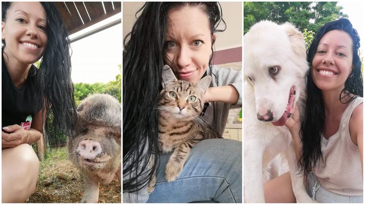 La 37enne Katia Gnesato, strappata dalla malattia in soli due mesi, con i suoi amati animali