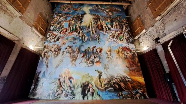 L'opera rispecchia le misure dell'originale nella Cappella Sistina in Vaticano