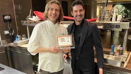 Lo chef Giuliano Baldessari e Bruno Conterno, ceo e founder di Nice Footwear