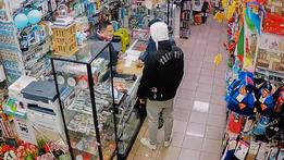 The cameras Before the robbery, the young man entered the store and was captured on video.