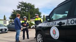 Raising concern The major of Vicenza, Giacomo Possamai, talks with tle local police