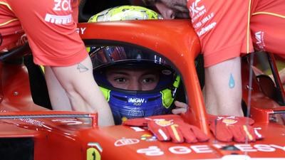 Oliver Bearman alla guida della Ferrari (Foto  EPA/ALI HAIDER)