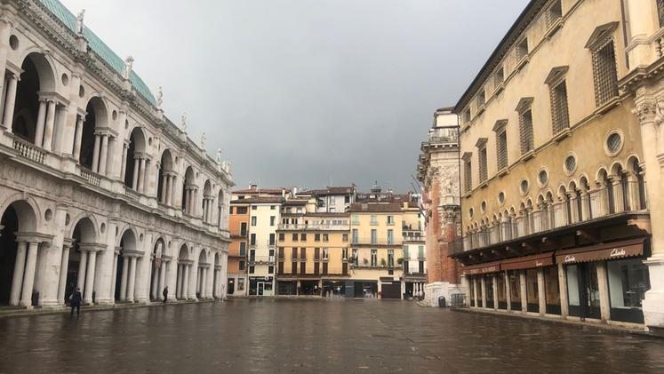 Il centro storico di Vicenza nei giorni del lockdown