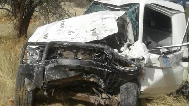 L’auto dopo il drammatico incidente avvenuto in Namibia nell’agosto 2017