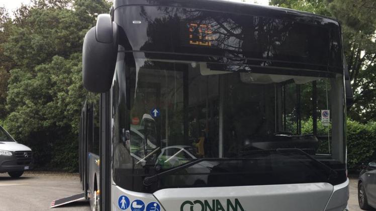 Uno degli autobus per il trasporto pubblico locale utilizzati da “La Linea” (Foto TOGNAZZI)