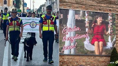 All’adunata degli alpini, l'alpino Miconi e il cane Jäger hanno filato con la Protezione civile del Friuli Venezia Giulia