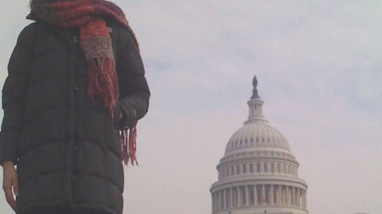 Arianna a Washington davanti alla Us Capitol