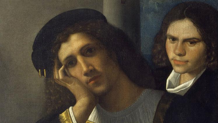 "Doppio ritratto", Giorgione (un particolare)