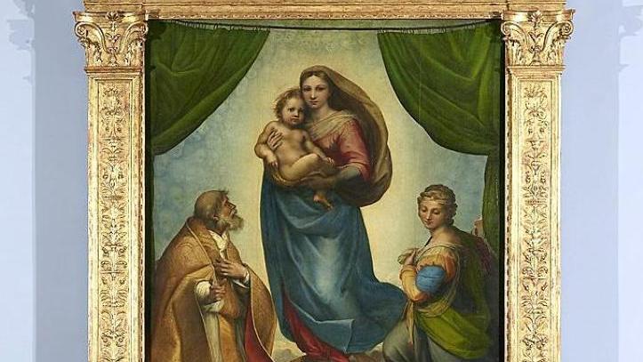 Raffaello, La Madonna Sistina, olio su tela (265x196 cm),  Dresda