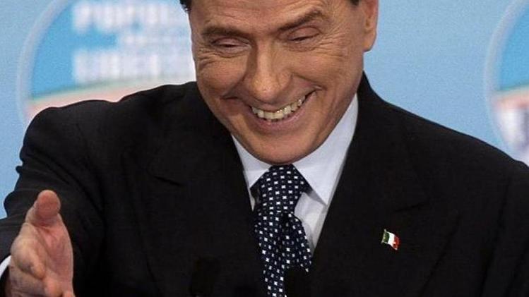 Silvio Berlusconi, leader del Pdl, durante un comizio elettorale