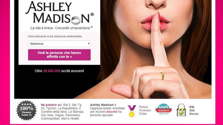 La home page del sito Ashley Madison