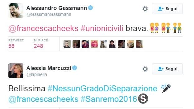 I tweet di Alessandro Gassman e Alessia Marcuzzi