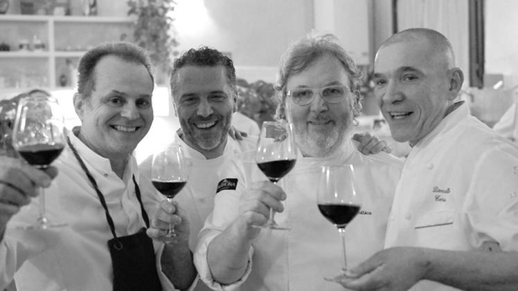 Gli chef Nicola Portinari, Perbellini, Francesco Portinari e Cera
