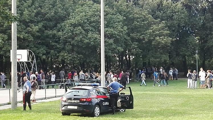 L'intervento dei carabinieri al parco