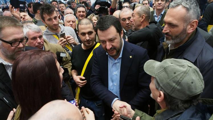 Matteo Salvini ieri in Fiera