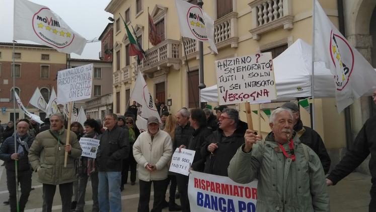 La protesta a Montebello. FOTO MASSIGNAN