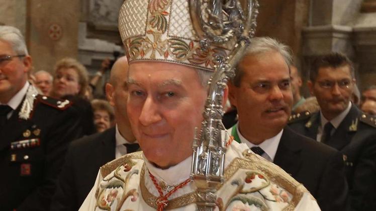 Il cardinale Pietro Parolin, segretario di Stato vaticano mentre celebra la messa a Monte Berico