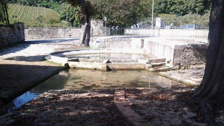 L'antica fontana dove sono stati ritrovati i resti dei pesci. FOTO GREGOLIN
