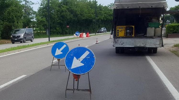 I lavori in corso per la sicurezza pedonale in viale De Gasperi