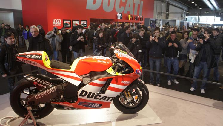 La Ducati con la quale, alcuni anni fa, gareggiava Valentino Rossi al Moto Gp