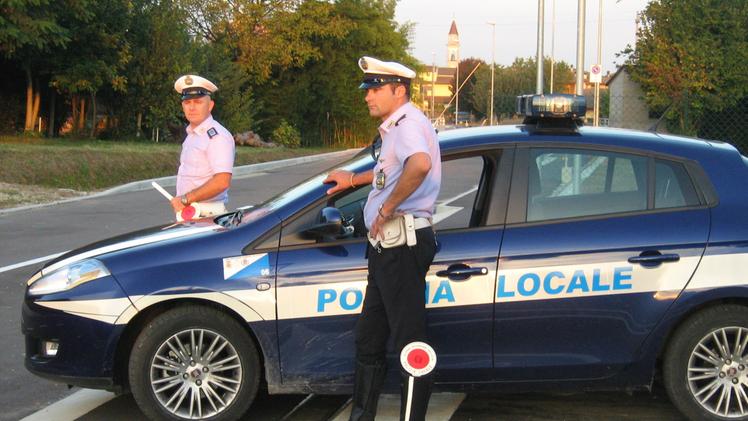 Agenti della polizia locale dell’Unione dei Comuni. ARCHIVIO