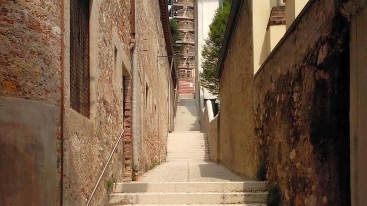 La scalinata di  San Rocco nel complesso del Giardino Jacquard