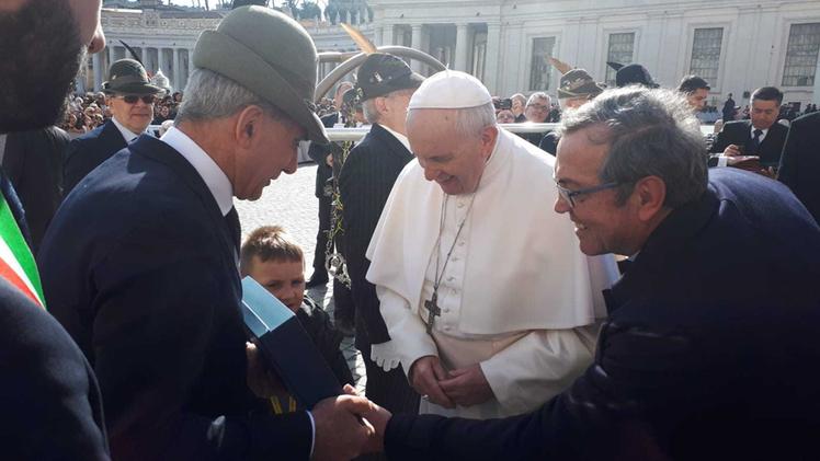 L'incontro tra la delegazione vicentina e Papa Francesco