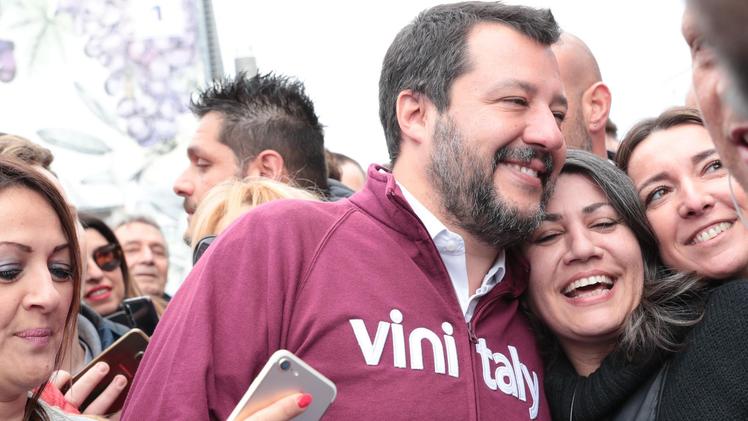 Il vicepremier Matteo Salvini all'inaugurazione di Vinitaly. ANSA