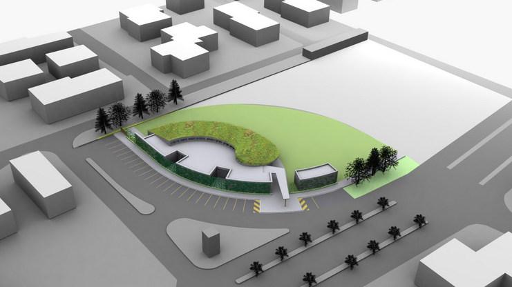 Il rendering del nuovo polo scolastico che l’amministrazione comunale aveva progettato