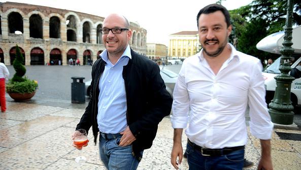 Il ministro veronese Lorenzo Fontana con Matteo Salvini
