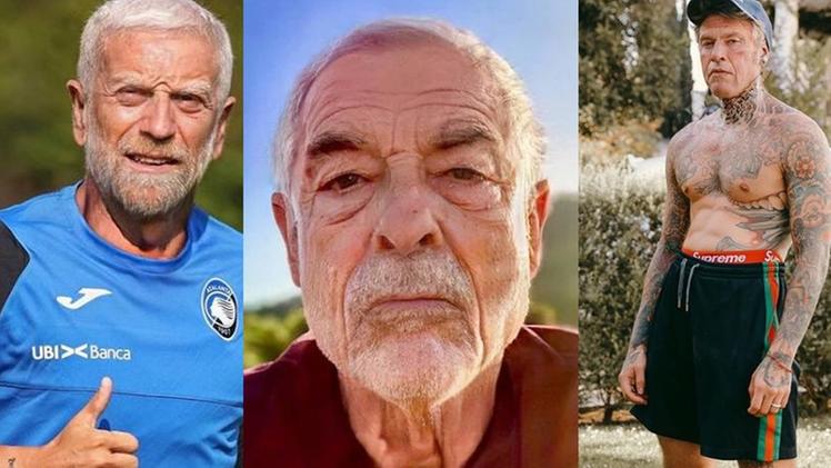 Papu Gomez, Alessandro Gassman e Fedez "invecchiati" con Faceapp (foto Instagram)