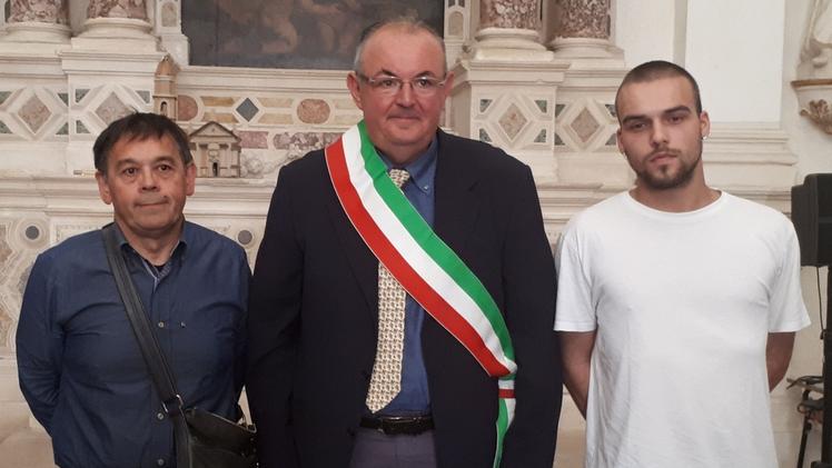 Il sindaco Borghettini con gli assessori Mandruzzato e Brugin.   F.B.