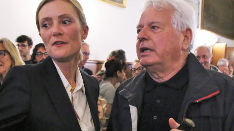 Ezio Calmonte con il sindaco Elena Pavan la sera dell’elezione  CECCON