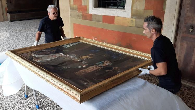 Il dipinto del Loverini “riscoperto” nelle sale del Castello di ThieneIeri il quadro ha preso la strada di Gandino dove verrà esposto