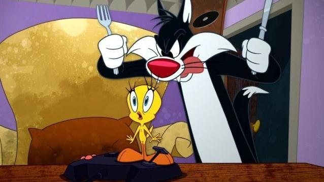 I celebri protagonisti del cartone animato Titti e Silvestro, con quest’ultimo che insidia il canarino