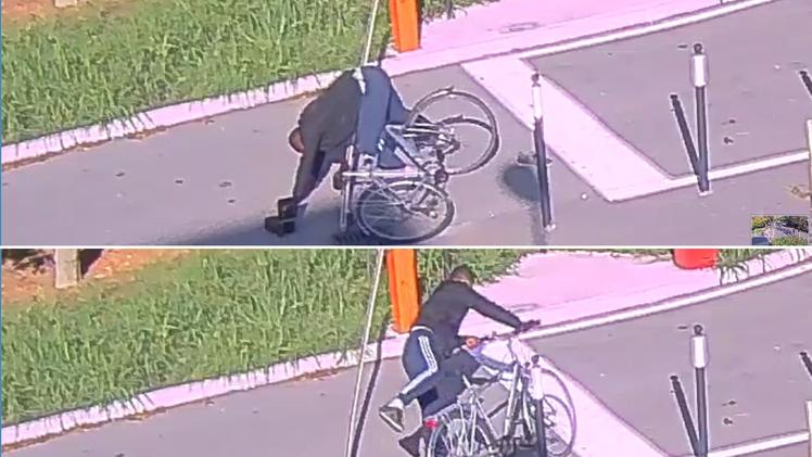 I frame dei video che incastrano il ciclista