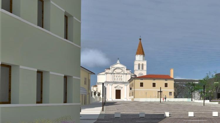 Il rendering della futura  piazza Duomo di Rossano 