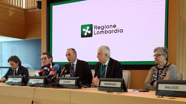 La conferenza stampa della regione Lombardia