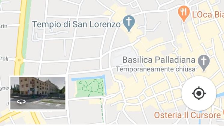 Una mappa di Vicenza su Google