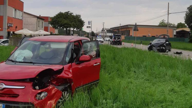 L'incidente tra due auto accaduto ieri a Fara Vicentino