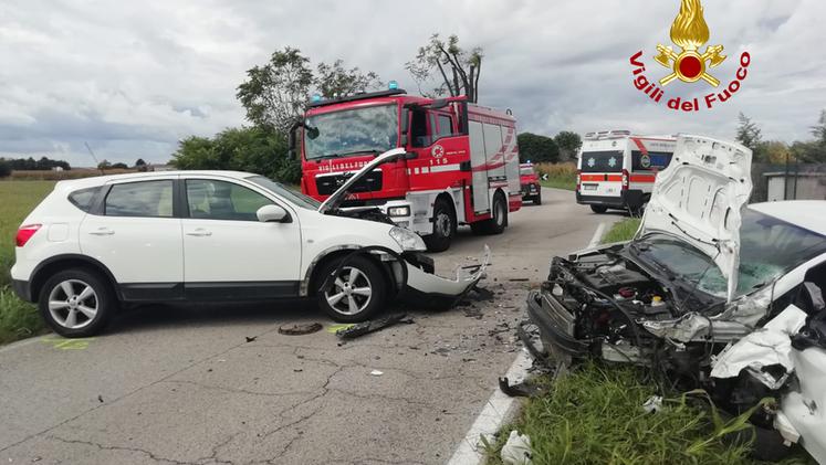 Le auto coinvolte nell'incidente a Sossano