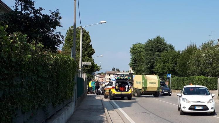 L'incidente lungo strada Marosticana, a Polegge. FOTO DISSEGNA