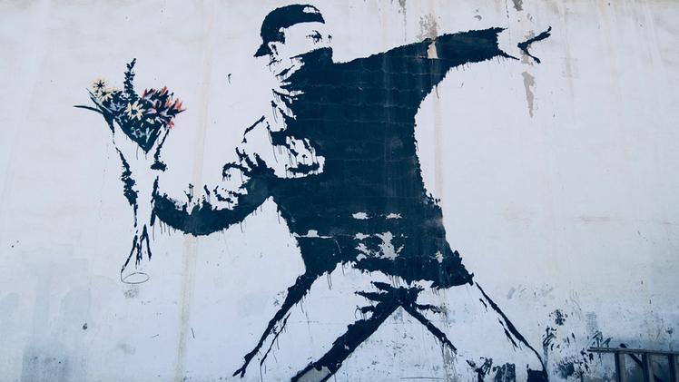 Banksy, "Flower Thrower"
