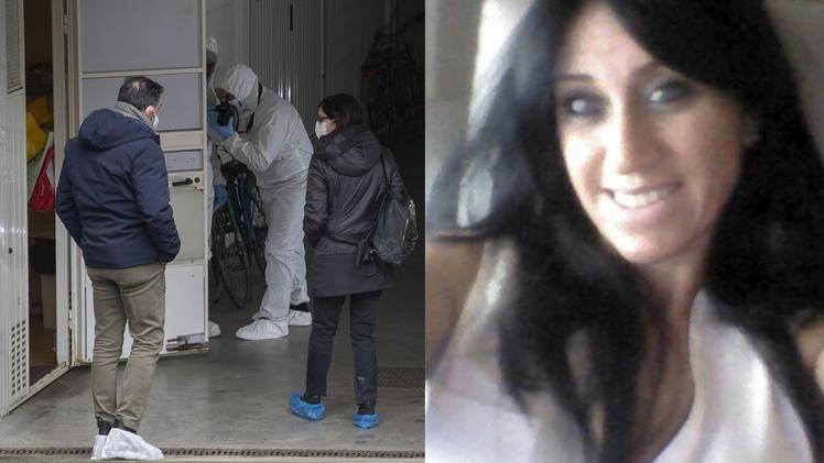La vittima, Ilenia Fabbri, e i rilievi della scientifica sul luogo dell'omicidio (foto Ansa)