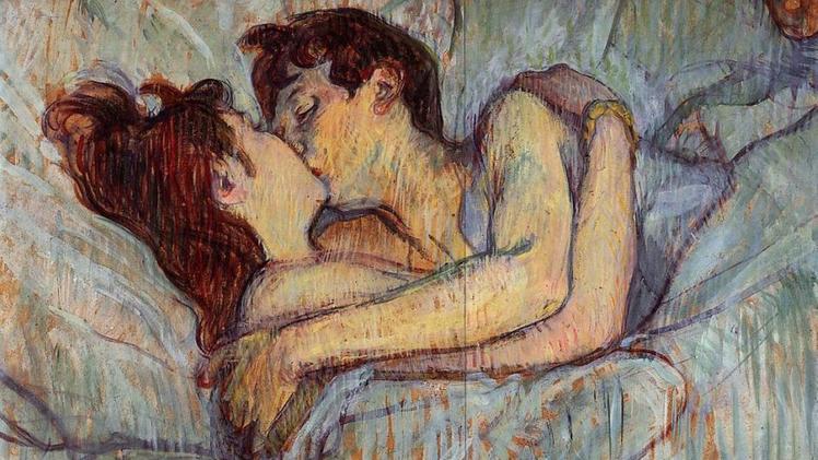 Henri De Toulouse-Lautrec, "A letto, il bacio"
