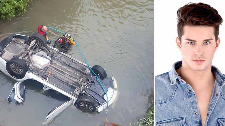 La vittima Davide Pilotto, 22 anni, e l'auto finita nel torrente Orolo