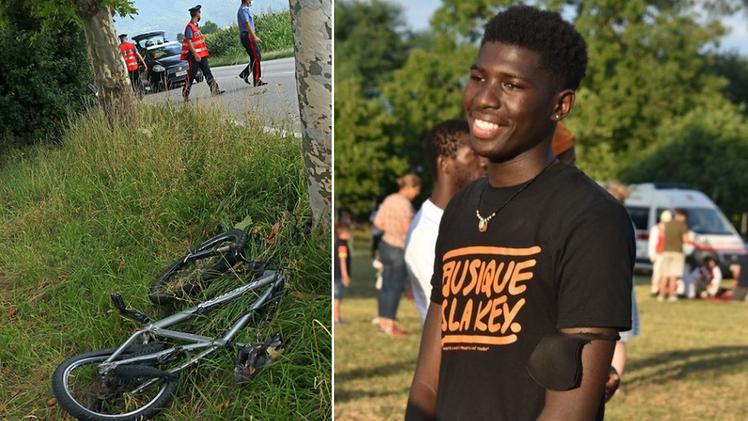Alioune Ndiaye, 19 anni, travolto e ucciso mentre si recava al lavoro in bici (Foto Studio Stella)